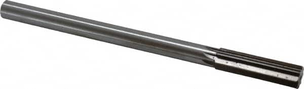 Interstate - 0.679" High Speed Steel 6 Flute Chucking Reamer - Straight Flute, 9/16" Straight Shank, 2-1/4" Flute Length, 9" OAL - Exact Tooling