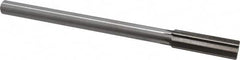 Interstate - 0.695" High Speed Steel 6 Flute Chucking Reamer - Straight Flute, 9/16" Straight Shank, 2-1/4" Flute Length, 9" OAL - Exact Tooling