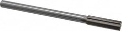 Interstate - 0.696" High Speed Steel 6 Flute Chucking Reamer - Straight Flute, 9/16" Straight Shank, 2-1/4" Flute Length, 9" OAL - Exact Tooling
