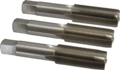 Interstate - M22x1.50 Metric Fine, 4 Flute, Bottoming, Plug & Taper, Bright Finish, High Speed Steel Tap Set - Right Hand Cut, 4-11/16" OAL, 2-7/32" Thread Length - Exact Tooling