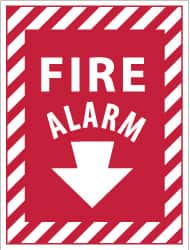 NMC - Fire Alarm, Aluminum Fire Sign - 9" Wide x 12" High - Exact Tooling