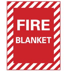 NMC - Fire Blanket, Plastic Fire Sign - 9" Wide x 12" High - Exact Tooling