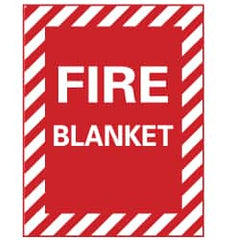 NMC - Fire Blanket, Plastic Fire Sign - 9" Wide x 12" High - Exact Tooling