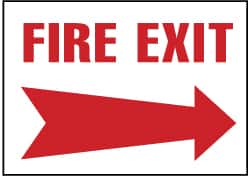 NMC - Fire Exit, Plastic Fire Sign - 14" Wide x 10" High - Exact Tooling