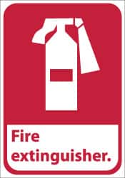 NMC - Fire Extinguisher, Aluminum Fire Sign - 10" Wide x 14" High - Exact Tooling