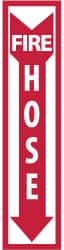 NMC - Fire Hose, Plastic Fire Sign - 4" Wide x 18" High - Exact Tooling