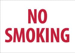 NMC - "No Smoking", 10" Long x 14" Wide, Aluminum Safety Sign - Rectangle, 0.04" Thick, Use for Smoking Regulations - Exact Tooling