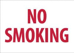 NMC - "No Smoking", 10" Long x 14" Wide, Aluminum Safety Sign - Rectangle, 0.04" Thick, Use for Smoking Regulations - Exact Tooling
