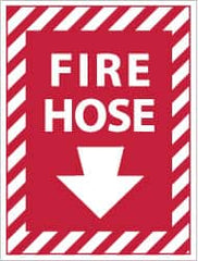NMC - Fire Hose, Plastic Fire Sign - 9" Wide x 12" High - Exact Tooling