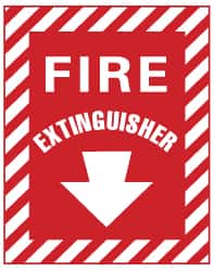 NMC - Fire Extinguisher, Aluminum Fire Sign - 9" Wide x 12" High - Exact Tooling