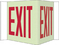 NMC - Exit, Acrylic Exit Sign - 14-1/2" Wide x 8" High, Glow-in-the-Dark - Exact Tooling