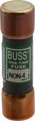 Cooper Bussmann - 125 VDC, 250 VAC, 4 Amp, Fast-Acting General Purpose Fuse - Fuse Holder Mount, 50.8mm OAL, 50 at AC/DC kA Rating, 9/16" Diam - Exact Tooling