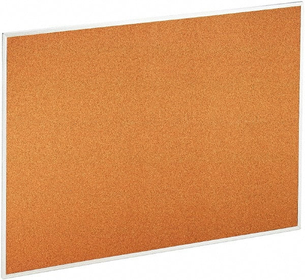 UNIVERSAL - 48" Wide x 36" High Open Cork Bulletin Board - Natural Cork, Aluminum Frame - Exact Tooling