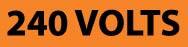 NMC - Electrical Markers Label - Legend: 240 Volts, English, Black & Orange, 9" Long x 2-1/4" High, Sign Muscle Finish - Exact Tooling