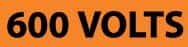 NMC - Electrical Markers Label - Legend: 600 Volts, English, Black & Orange, 9" Long x 2-1/4" High, Sign Muscle Finish - Exact Tooling
