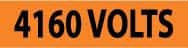 NMC - Electrical Markers Label - Legend: 4160 Volts, English, Black & Orange, 9" Long x 2-1/4" High, Sign Muscle Finish - Exact Tooling