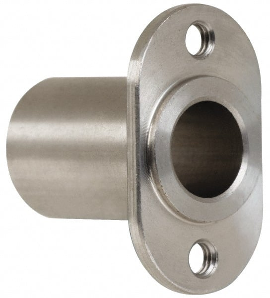 Gibraltar - 1/2" Pin Diam, #10-32 Mounting Hole, Oblong Flange, Stainless Steel Quick Release Pin Receptacle - 1-1/8" Between Mount Hole Center, 1.195" Depth, 3/4" Diam, Grade 303 - Exact Tooling