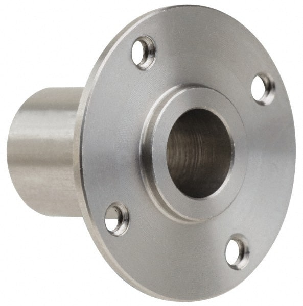 Gibraltar - 3/8" Pin Diam, #6-32 Mounting Hole, Round Flange, Stainless Steel Quick Release Pin Receptacle - 1" Between Mount Hole Center, 0.913" Depth, 9/16" Diam, Grade 303 - Exact Tooling