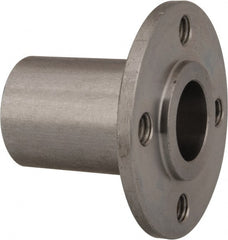 Gibraltar - 1/2" Pin Diam, #10-32 Mounting Hole, Round Flange, Stainless Steel Quick Release Pin Receptacle - 1-1/8" Between Mount Hole Center, 1.195" Depth, 3/4" Diam, Grade 303 - Exact Tooling