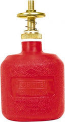 Justrite - 8 oz Brass Spill Proof Can - 5-1/2" High x 11-3/4" Diam, Red - Exact Tooling