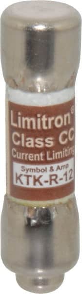 Cooper Bussmann - 600 VAC, 12 Amp, Fast-Acting General Purpose Fuse - Fuse Holder Mount, 1-1/2" OAL, 200 at AC (RMS) kA Rating, 13/32" Diam - Exact Tooling