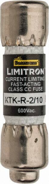 Cooper Bussmann - 600 VAC, 0.2 Amp, Fast-Acting General Purpose Fuse - Fuse Holder Mount, 1-1/2" OAL, 200 at AC (RMS) kA Rating, 13/32" Diam - Exact Tooling