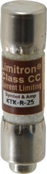 Cooper Bussmann - 600 VAC, 25 Amp, Fast-Acting General Purpose Fuse - Fuse Holder Mount, 1-1/2" OAL, 200 at AC (RMS) kA Rating, 13/32" Diam - Exact Tooling