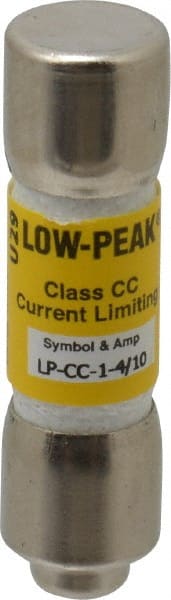 Cooper Bussmann - 300 VDC, 600 VAC, 1.4 Amp, Time Delay General Purpose Fuse - Fuse Holder Mount, 1-1/2" OAL, 20 at DC, 200 at AC (RMS) kA Rating, 13/32" Diam - Exact Tooling