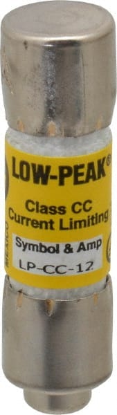 Cooper Bussmann - 150 VDC, 600 VAC, 12 Amp, Time Delay General Purpose Fuse - Fuse Holder Mount, 1-1/2" OAL, 20 at DC, 200 at AC (RMS) kA Rating, 13/32" Diam - Exact Tooling
