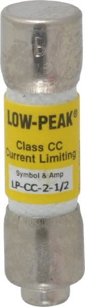 Cooper Bussmann - 300 VDC, 600 VAC, 2.5 Amp, Time Delay General Purpose Fuse - Fuse Holder Mount, 1-1/2" OAL, 20 at DC, 200 at AC (RMS) kA Rating, 13/32" Diam - Exact Tooling