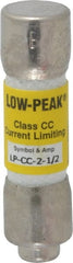 Cooper Bussmann - 300 VDC, 600 VAC, 2.5 Amp, Time Delay General Purpose Fuse - Fuse Holder Mount, 1-1/2" OAL, 20 at DC, 200 at AC (RMS) kA Rating, 13/32" Diam - Exact Tooling