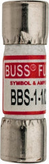 Cooper Bussmann - 600 VAC, 1.5 Amp, Fast-Acting General Purpose Fuse - Fuse Holder Mount, 1-3/8" OAL, 10 at AC kA Rating, 13/32" Diam - Exact Tooling