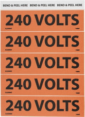 NMC - Electrical Markers Label - Legend: 240 Volts, English, Black & Orange, 4-1/2" Long x 1-1/8" High, Sign Muscle Finish - Exact Tooling