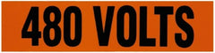 NMC - Electrical Markers Label - Legend: 2400 Volts, English, Black & Orange, 4-1/2" Long x 1-1/8" High, Sign Muscle Finish - Exact Tooling