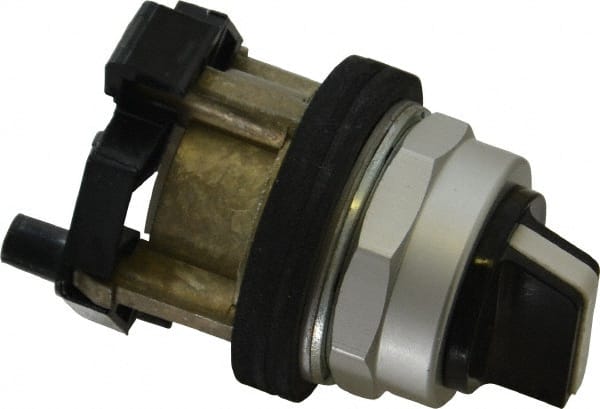 Eaton Cutler-Hammer - 30-1/2mm Mount Hole, 2 Position, Knob Operated, Selector Switch Only - Black, Maintained (MA) - Maintained (MA), Nonilluminated, Oil and Watertight - Exact Tooling