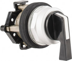 Eaton Cutler-Hammer - 30-1/2mm Mount Hole, 3 Position, Lever Operated, Selector Switch Only - Black, Maintained (MA) - Maintained (MA) - Momentary (MO), Nonilluminated, Oil and Watertight - Exact Tooling