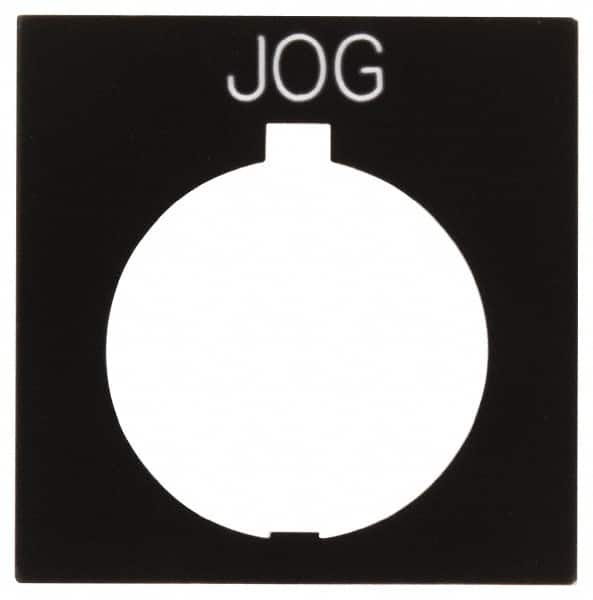 Eaton Cutler-Hammer - Square, Legend Plate - Jog - Black Background, 30-1/2mm Hole Diameter, 1.77 Inch Square - Exact Tooling