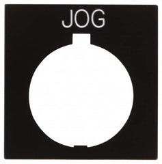 Eaton Cutler-Hammer - Square, Legend Plate - Jog - Black Background, 30-1/2mm Hole Diameter, 1.77 Inch Square - Exact Tooling
