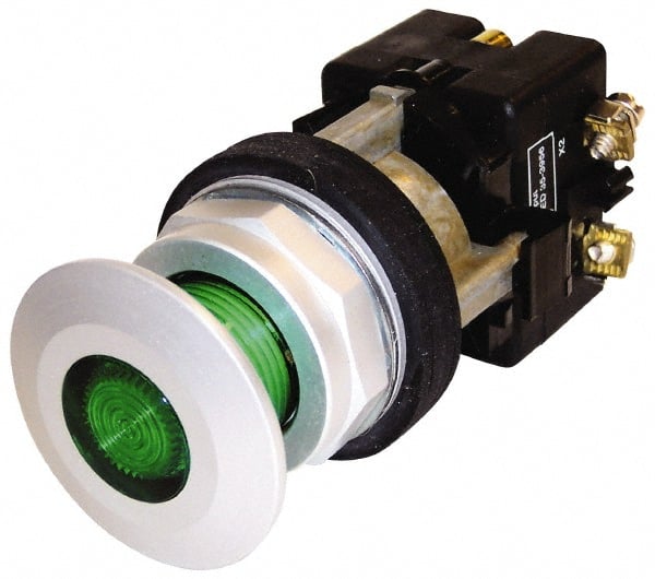 Eaton Cutler-Hammer - 30-1/2mm Mount Hole, Extended Mushroom Head, Pushbutton Switch - Illuminated, Maintained (MA) - Exact Tooling
