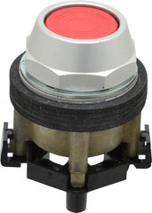 Eaton Cutler-Hammer - 30-1/2mm Mount Hole, Flush, Pushbutton Switch Only - Round, Red Pushbutton, Nonilluminated, Momentary (MO), Corrosion Resistant, Oiltight and Watertight - Exact Tooling