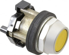 Eaton Cutler-Hammer - 30-1/2mm Mount Hole, Flush, Pushbutton Switch - Yellow Pushbutton, Nonilluminated, Momentary (MO) - Exact Tooling