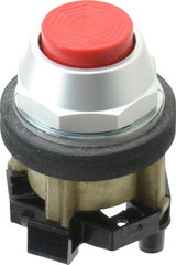 Eaton Cutler-Hammer - 30-1/2mm Mount Hole, Extended Straight, Pushbutton Switch Only - Round, Red Pushbutton, Nonilluminated, Momentary (MO), Corrosion Resistant, Oiltight and Watertight - Exact Tooling