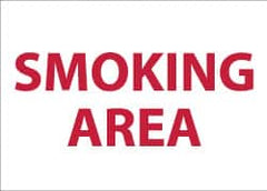 NMC - "Smoking Area", 10" Long x 14" Wide, Pressure-Sensitive Vinyl Safety Sign - Rectangle, 0.004" Thick, Use for Smoking Regulations - Exact Tooling