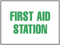 NMC - "First Aid Station", 7" Long x 10" Wide, Rigid Plastic Safety Sign - Rectangle, 0.05" Thick, Use for First Aid - Exact Tooling
