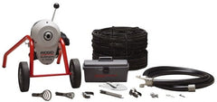 Ridgid - Electric Battery Drain Cleaning Machine - For 3" to 8" Pipe, 200' Cable, 710 Max RPM - Exact Tooling