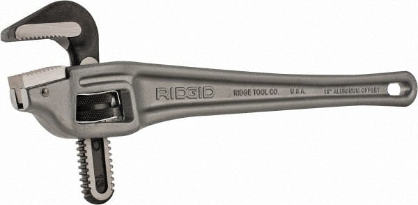 Ridgid - 18" Aluminum Offset Pipe Wrench - 2-1/2" Pipe Capacity - Exact Tooling