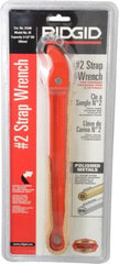 Ridgid - 2" Max Pipe Capacity, 17" Long, Strap Wrench - 3-1/2" Actual OD, 11-3/4" Handle Length - Exact Tooling