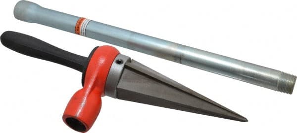 Ridgid - 1/8 to 2 Pipe Capacity, Straight Pipe Reamer with Handle - Cuts Metallic Tubing - Exact Tooling