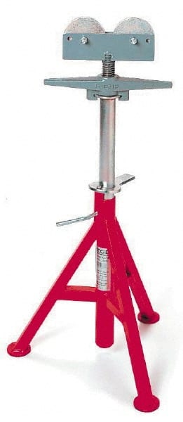 Ridgid - 12" Pipe Capacity, Adjustable Pipe Stand with 2 Roller Head - 23" to 41" High, 2,500 Lb Capacity - Exact Tooling