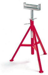 Ridgid - 12" Pipe Capacity, Adjustable Pipe Stand with Conveyor Roller Head - 29" to 44" High, 1,000 Lb Capacity - Exact Tooling
